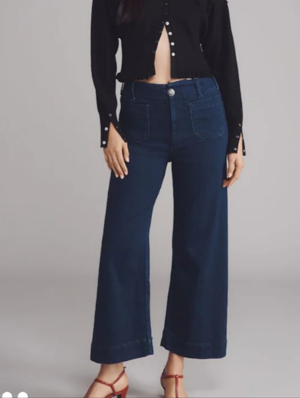 Maeve Colette Wide Leg Crop Denim Jeans Anthropologie